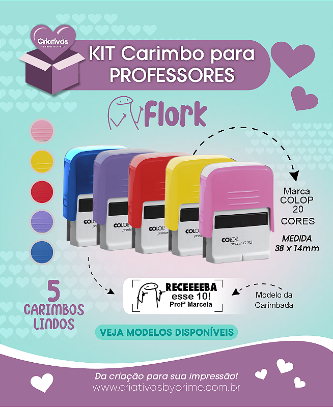 Kit 5 Carimbos para professores