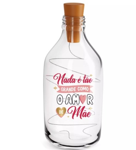Luminária Bojuda Vidro Amor de Mãe 500ml