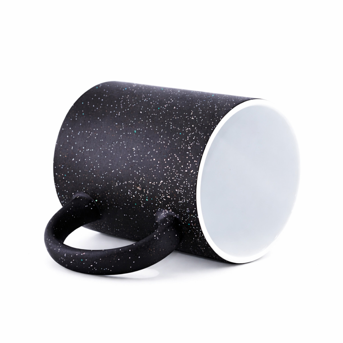Caneca Mágica Preta Sky Glitter Porcelana 325ml