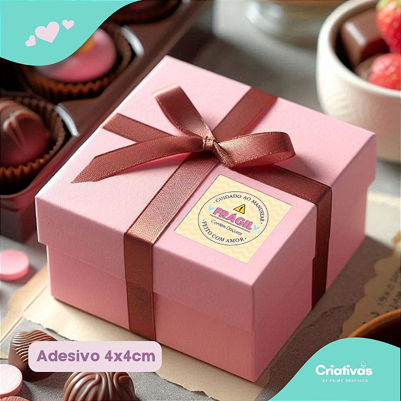 Adesivos tamanho 4x4 Cuidado Ao Manusear