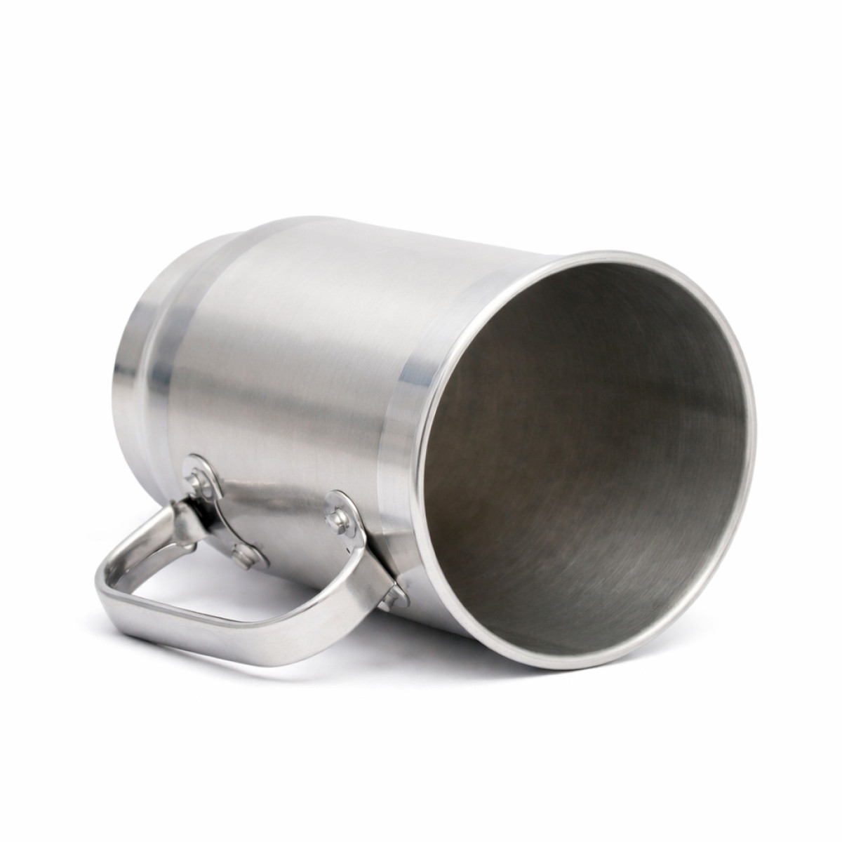 Caneca de Alumínio Brilho com Faixa Fosca - 600ml