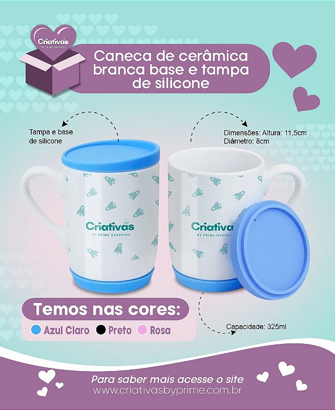 Caneca com Tampas e base de Silicone