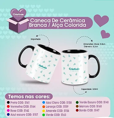 Caneca Alça e Interior Colorido
