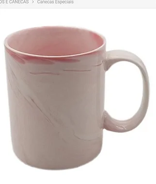 Caneca Mármore Rosa de Porcelana Resinada (325ml)